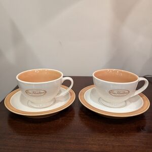 Tim Hortons Tea Cups With Saucers Set Of 2